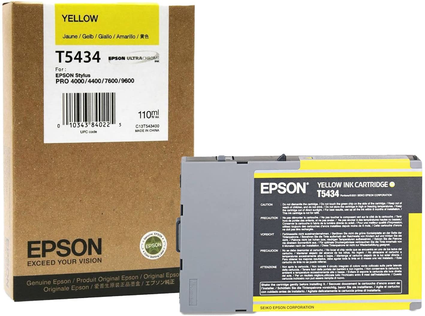 Epson T5434 Yellow Ink Cartridge (110ml) (C13T543400)