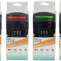 Gone Travelling Luggage Straps with Combination Lock for Secure Suitcases - Packing Belt Strap with Quick Clip Buckle - Travel Accessories for Backpacks, Holdall and Suitcases - Assorted Colours