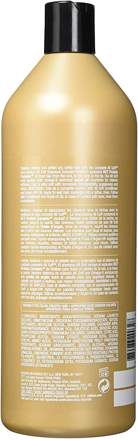 Redken All Soft Shampoo, 1 l (Pack of 1) - Image 2