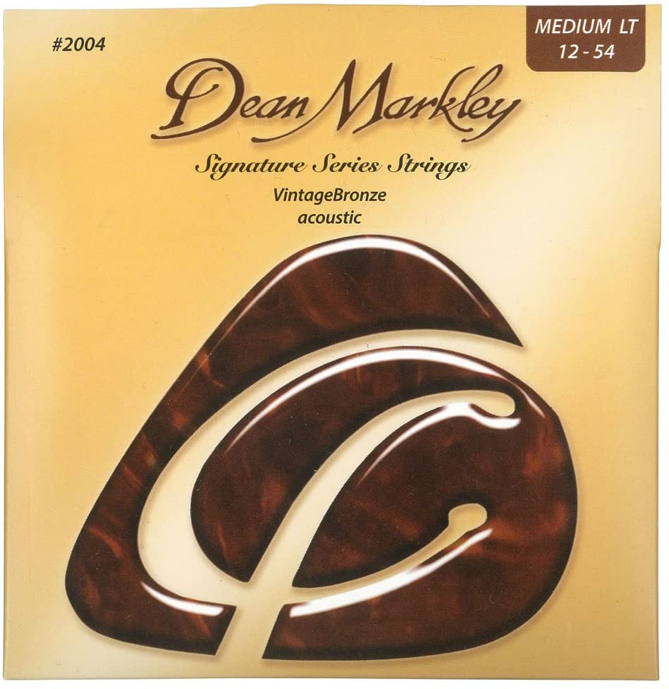 Dean Markley 2004A .012 - .054 Vintage Bronze ML 2004 Acoustic Guitar Strings, yellow, Medium Light