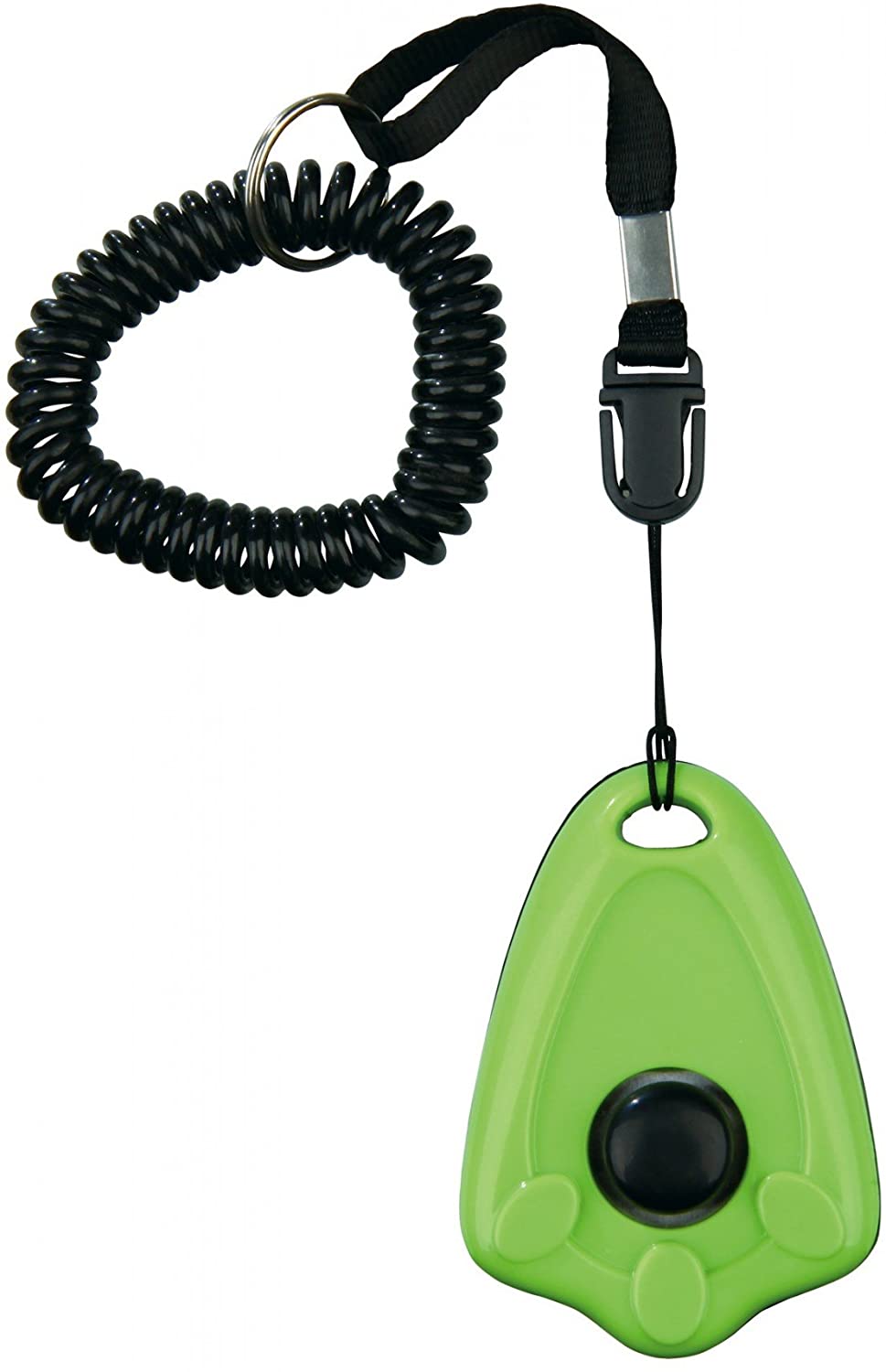 TRIXIE Clicker for dog training, constant tone, spiral wrist strap, quick release, plastic/PVC/metal, various colours