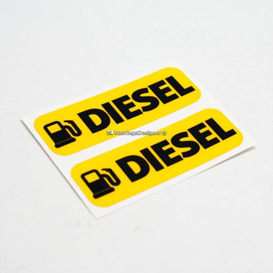 HastingsDesigner 2x DIESEL FUEL Laminated Weatherproof Car,Van,Taxi,Bus Vinyl Label Stickers