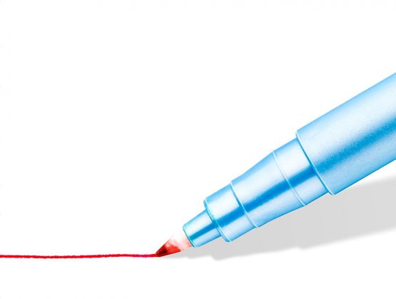 Staedtler 305 °F – 2 Overhead Projector Film Pen Fine Tip 0.6 mm Box of 10 – Red - Image 2