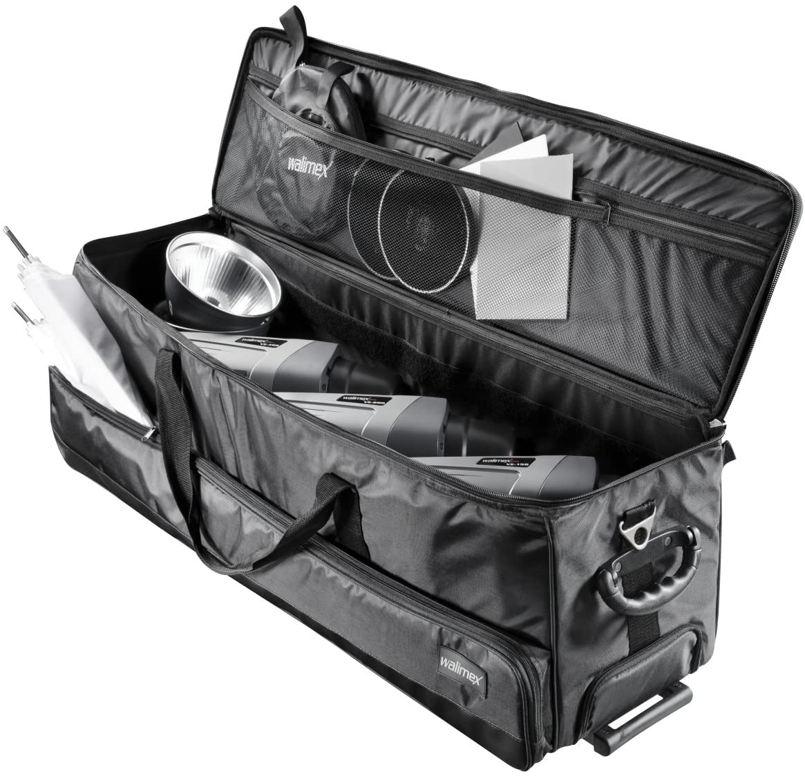 Walimex 15122 Studio Trolley XL (incl. extendable trolley handle, padded shoulder strap, variable interior division), black - Image 3