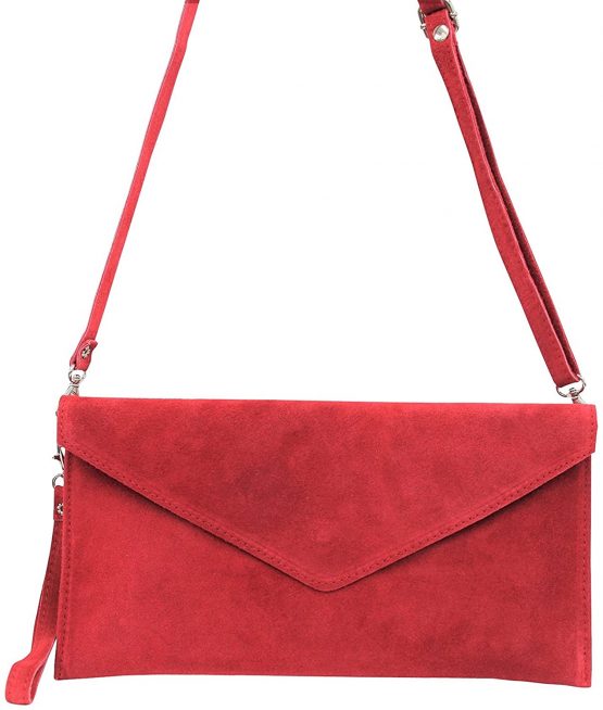 Ambra Moda WL801 women's suede envelope clutch hand strap handbag, shoulder bag, underarm bag, women's suede bag - Image 3