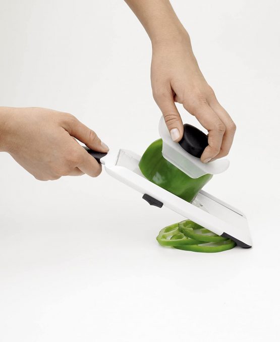 OXO 1119100 Good Grips Handheld Mandoline Slicer, Stainless Steel, White/Black, Standard - Image 3