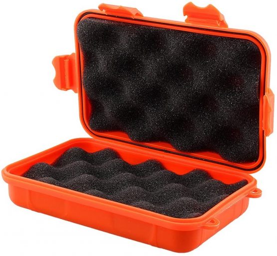 Dilwe Container Box Portable Plastic Waterproof Survival Storage Box for Outdoor Camping Fishing (Orange L) Size: 6.49"x4.13"x2.16" - Image 3