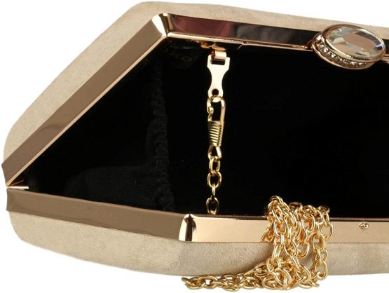 Girly Handbags Elegant Suede Clutch Bag - Image 3