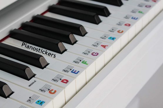Keyboard or Piano Stickers 61 key set For Kids CLEAR, REMOVABLE. Learn to play THE FUN WAY PSMW61. 36 Stickers in a pack. - Image 2