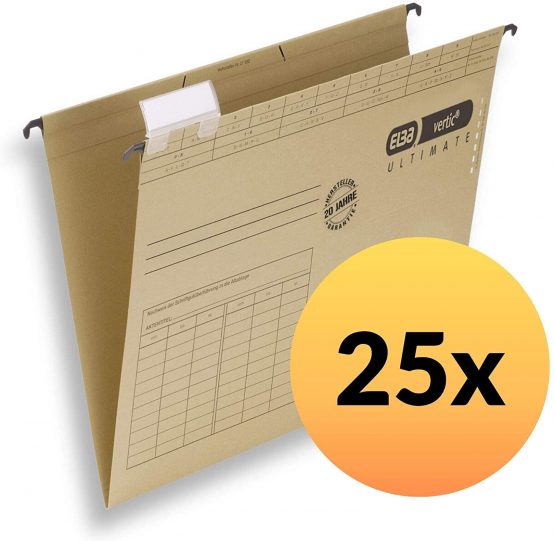 Elba Vertic 1/85440 Suspension Files 240 x 138 x 6 mm Recycled Cardboard 230 g/m² Pack of 25