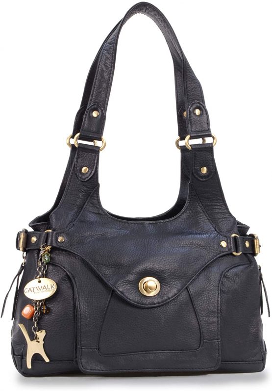 Catwalk Collection Handbags - Women's Leather Top Handle/Shoulder Bag - ROXANNA