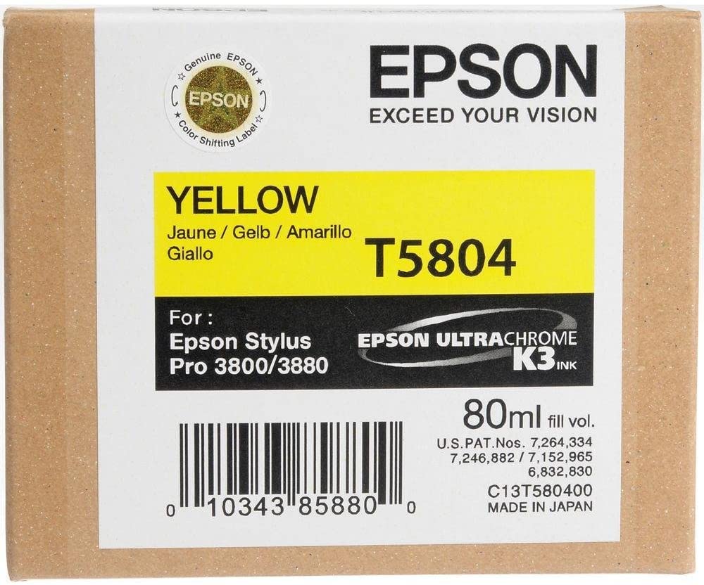 Epson Ink Cartridge 80 ml, Yellow, Genuine