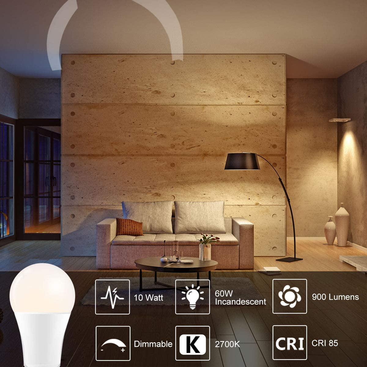 iLC LED Light Bulbs Colour Changing 10W E27 Edison Screw RGBW Lights, RGB Warm Coloured, 120 Color Choices - Image 2