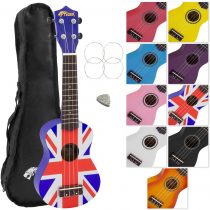 TIGER UKE10-UK | Soprano Ukulele | with Bag, Felt Pick and Spare Strings | Union Jack