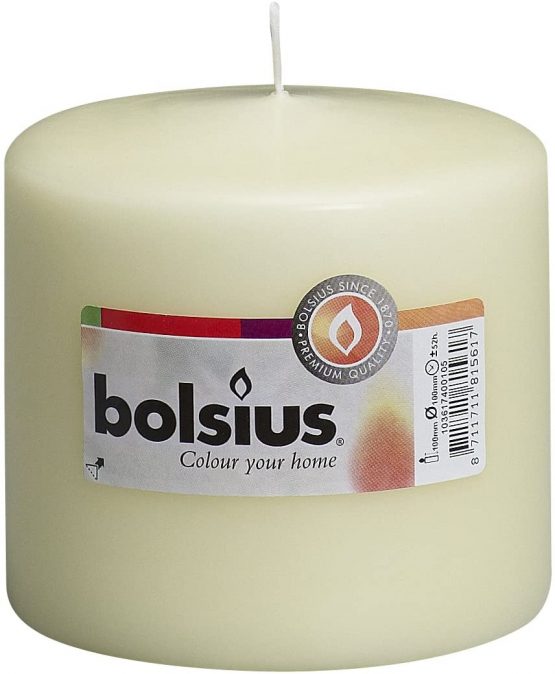 Bolsius Pillar Candle Regular , "Ivory 100 mm Width"