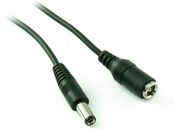 CDL Micro 3 m DC Jack 5.5 x 2.1 mm Power Male to Female M-F Extension Cable for CCTV Camera, black