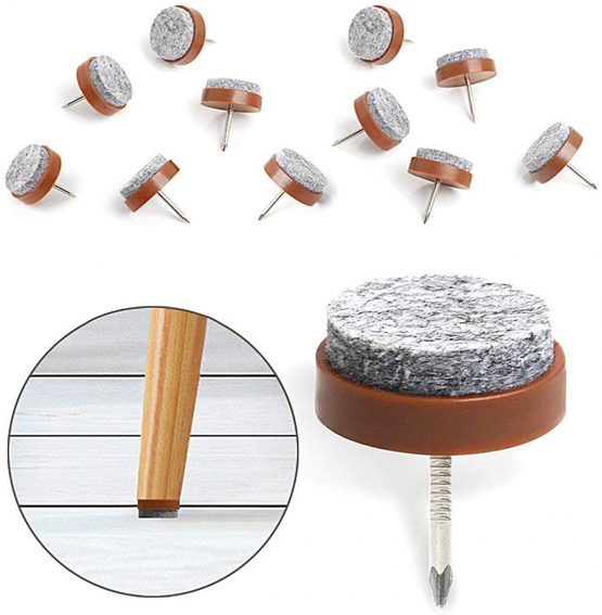 Flying swallow Furniture Felt Pads - 50 Pack Furniture Pads, 24mm Diameter Felt Pads. Chair Leg Floor Protectors with 4mm Thick Felt to Protect Hard Flooring from Scratches(Brown) - Image 3