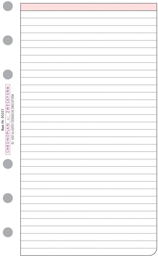 Chronoplan 50341 Forms Sheets Ruled Midi/25 Sheets White - Image 2