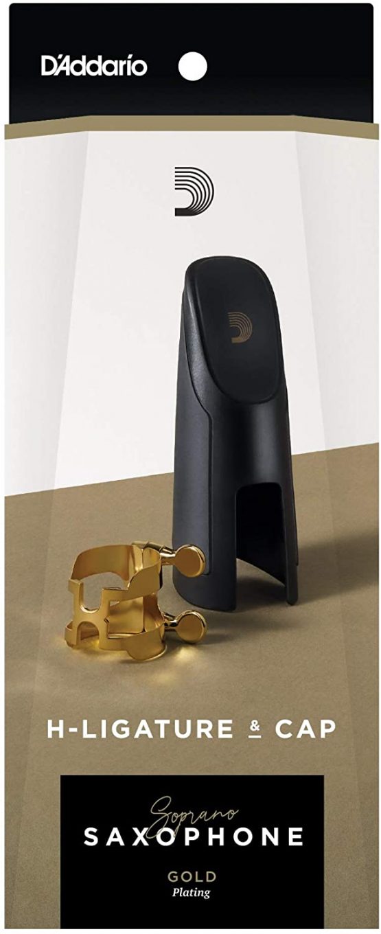 Rico Gold Plated H-Ligature and Cap for Soprano Sax