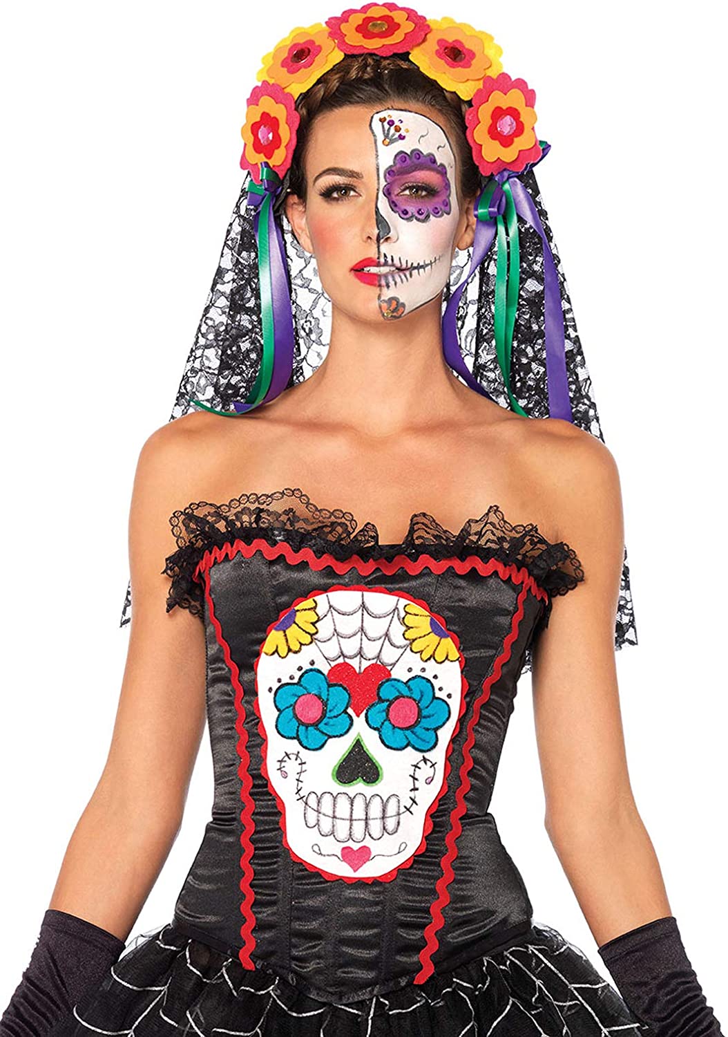 Leg Avenue Sugar Skull Bustier (M, Black) – BigaMart