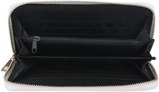 DonDon Women’s Purse Wallet Pocket Plain White - Image 4