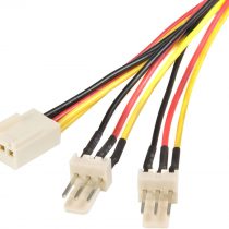 StarTech TX3 Fan Power Splitter Cable - Fan power splitter - 3 pin internal power (F) to 3 pin internal power (M) - 1 ft - TX3SPLIT12