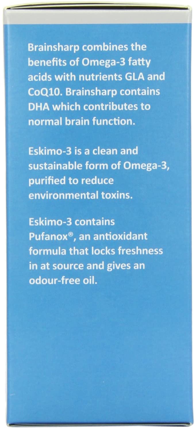 Eskimo-3 Brainsharp Fish Oil by Metagenics - Omega-3, 6 & 9 + CoQ10 for Memory & Concentration - 960mg EPA & DHA - 120 Capsules - Image 2