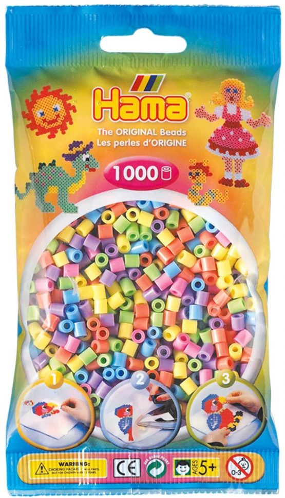 Hama Beads - Pastel Colour Mix (1000 Midi Beads)