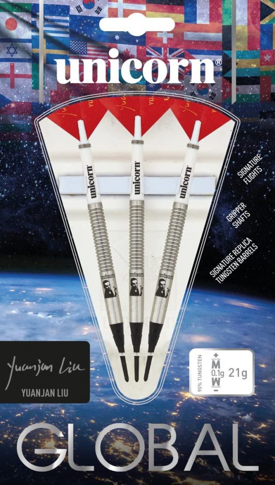 Unicorn Global 90 Percent Tungsten, Liu Yuanjun Soft Tip Darts, Red, 21 g - Image 2