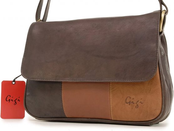 GIGI - Women's Leather Flap Over Cross Body Handbag - Shoulder Bag with Long Adjustable Strap - OTH1008 - Image 3