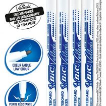 BIC 1721 Velleda Dry-Wipe Whiteboard Markers with Fine Bullet Tip, Blister Pack of 4, Assorted Colours