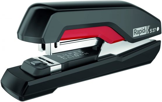 Rapid Stapler, 30 sheet capacity, SuperFlatClinch, Black/Red, Ergonomic plastic body, S27, 5000541
