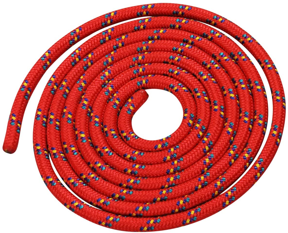 Beautiful coloured skipping rope - 3 m - Red colour