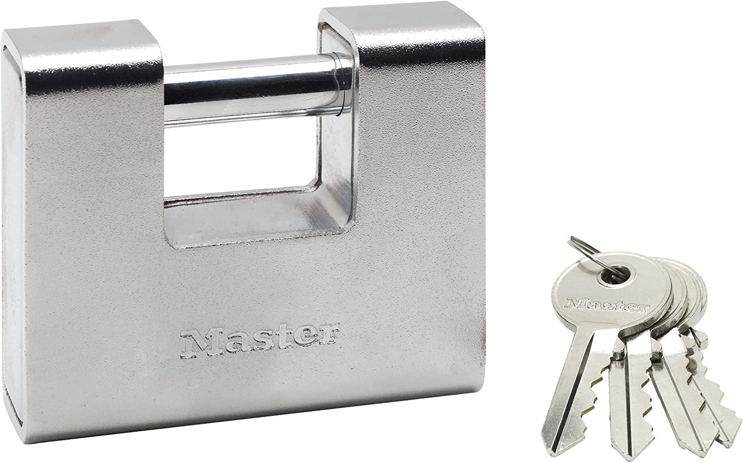 Master Lock 690EURD Rectangular Zinc Padlock with Key, Grey, 10,4 x 9 x 2,9 cm