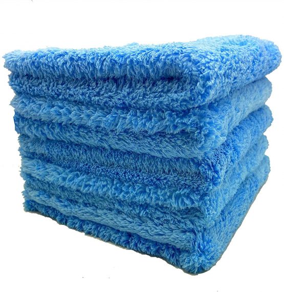 Kingsheep 6Pack Microfibre Car Drying Towel, Edgeless Microfibre Detailing Cloth, Super Absorbent Car Care Wash Buffing Cloth for Detailer,Cleaning Towels 16"x16" Ultra Plush Car Towel 450gsm (Blue)
