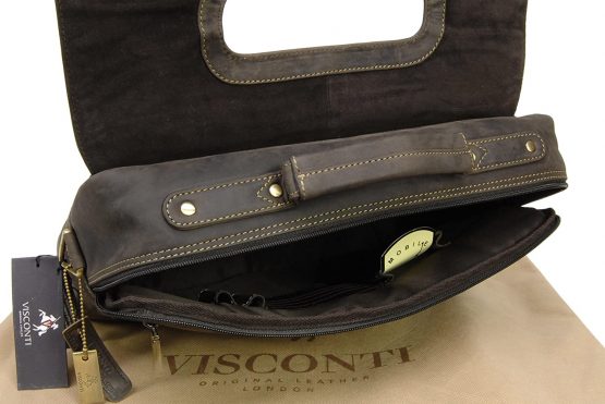 VISCONTI - Business Laptop Briefcase - Hunter Leather - 15 Inch Large Laptop Bag - Office Work Messenger Shoulder Bag - 18760 - AUSTIN - Image 3