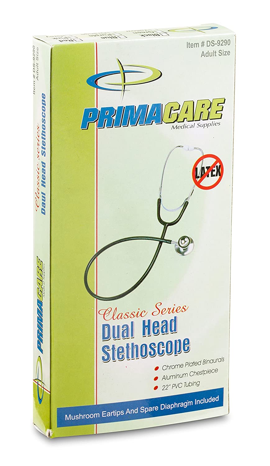 Primacare DS-9290-BK Adult Size 22 Inch Stethoscope for Diagnostics and Screening Instruments Lightweight and Aluminum Double Head Flexible Stethoscope Black - Image 2