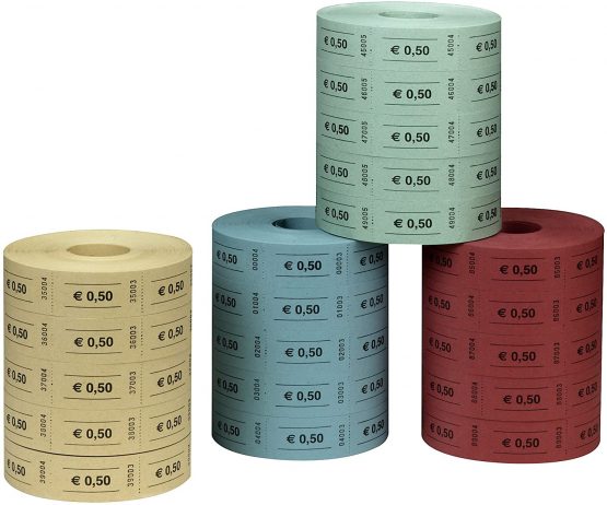 Herlitz 10733350 Coloured Tickets 0.5 Euro 5 x 1000 Tearable