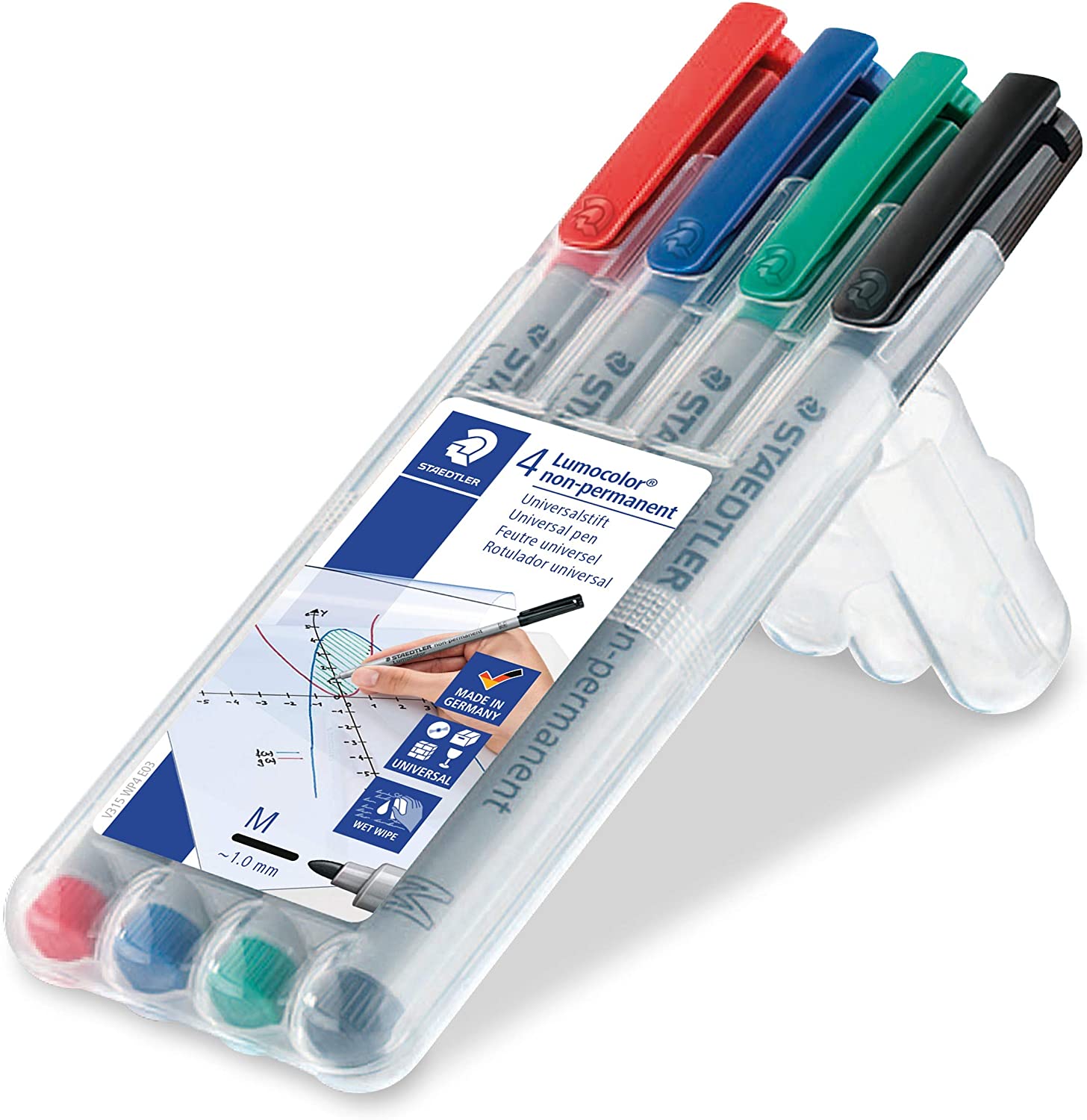 STAEDTLER 315 WP4 Lumocolor Non-Permanent Pen, Medium Line Width, 1.0mm - Assorted Colours (Pack of 4), 1 count (Pack of 4) - Image 2