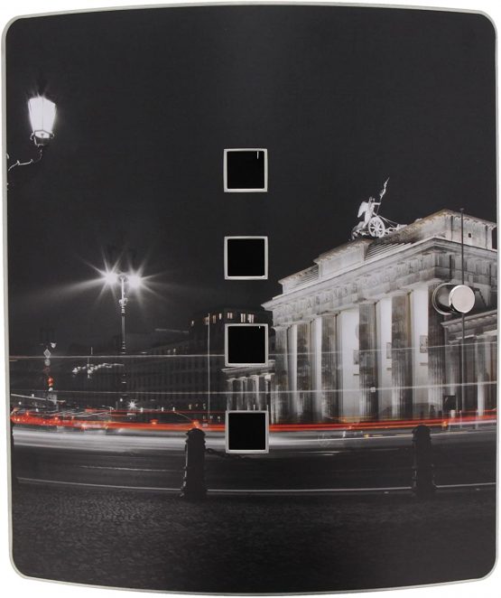 Burg-Wächter Stainless Steel Door Wall Key Box with 10 Hooks Practical Magnetic Closure Printed, 240 mm 6204/10 Ni Berlin Night
