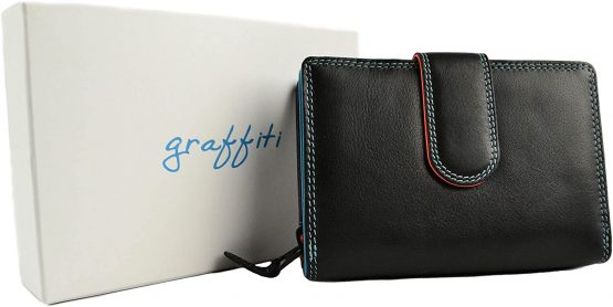 Golunski Ladies Tab Flap Over Leather Purse Wallet Change Graffiti Gift Box - Image 2