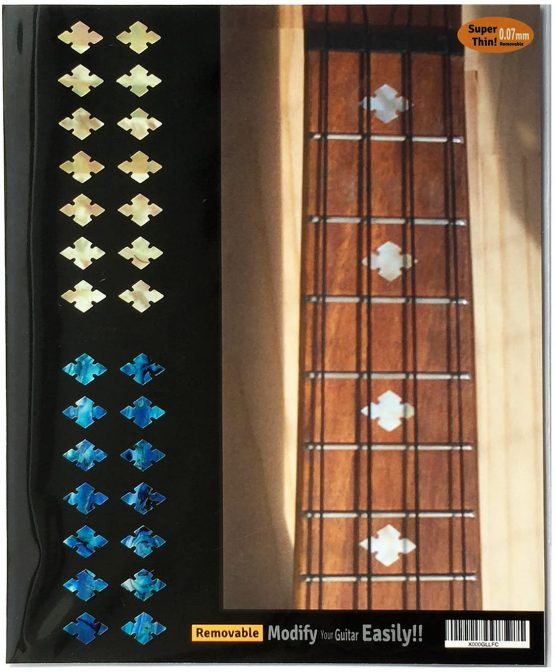 Inlaystickers UKF-247SD-AZ Fret Markers Inlay Stickers Decals for Ukuleles - Slotted Diamonds (2 Colours Set)