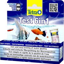 Tetra Test 6-in-1 Strips Aquarium to Test 6 Essential Water Quality Parameters in Less Than 60 Seconds, Pack of 25