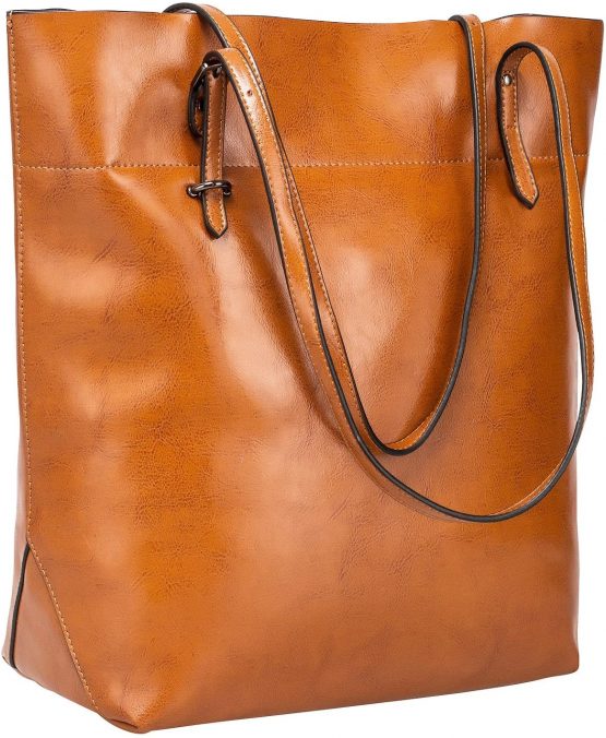 S-ZONE Vintage Genuine Leather Tote Shoulder Bag Handbag Big Large Capacity