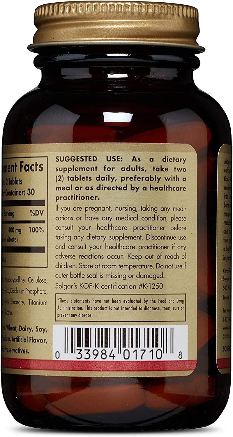 Solgar Magnesium Citrate Tablets, Pack of 60, Supports The Nervous System, Energy Release, Reduces Tiredness and Fatigue - Image 3