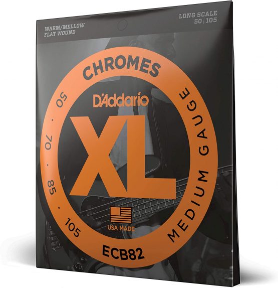 D'Addario ECB82 XL Chromes Medium (.050-.105) Electric Bass Guitar Strings