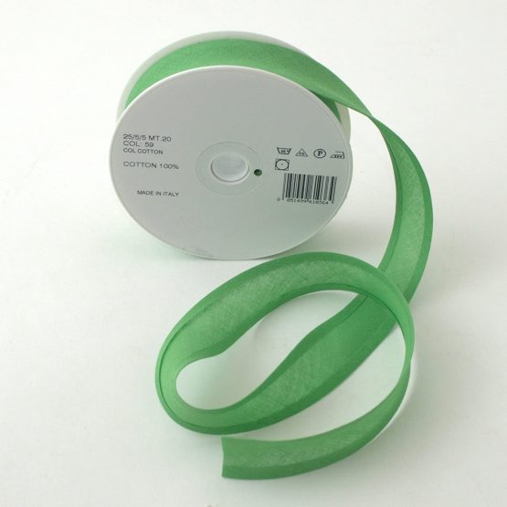 Inastri 25/5/5 mm Cotton Bias Binding, Emerald Green - Image 3