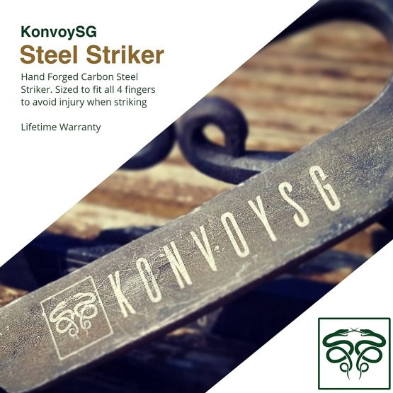KonvoySG High Carbon Steel Simple Fire Lighting Tool Striker Emergency Starter For Use With All Kinds of Tinder For Bushcraft and Survivalists and Camping. - Image 2