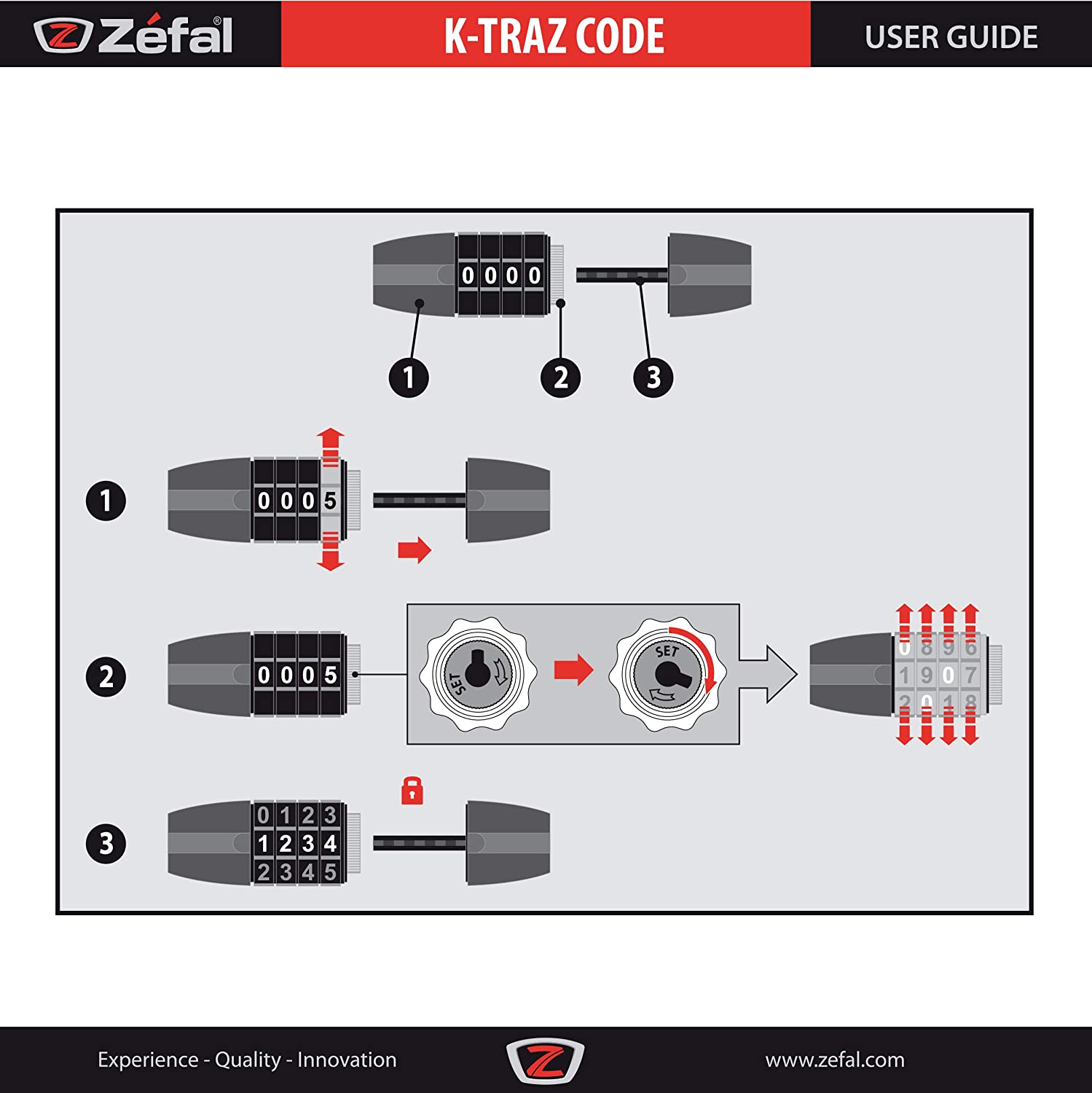 Zefal K-Traz M12 Code Chain Lock, Black, 80cm - Image 3