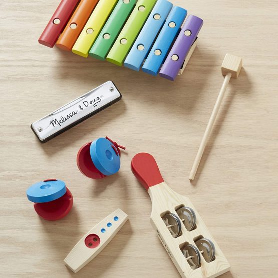 Melissa & Doug Band-in-a-Box Hum! Jangle! Shake! - 7-Piece Musical Instrument Set - Image 2